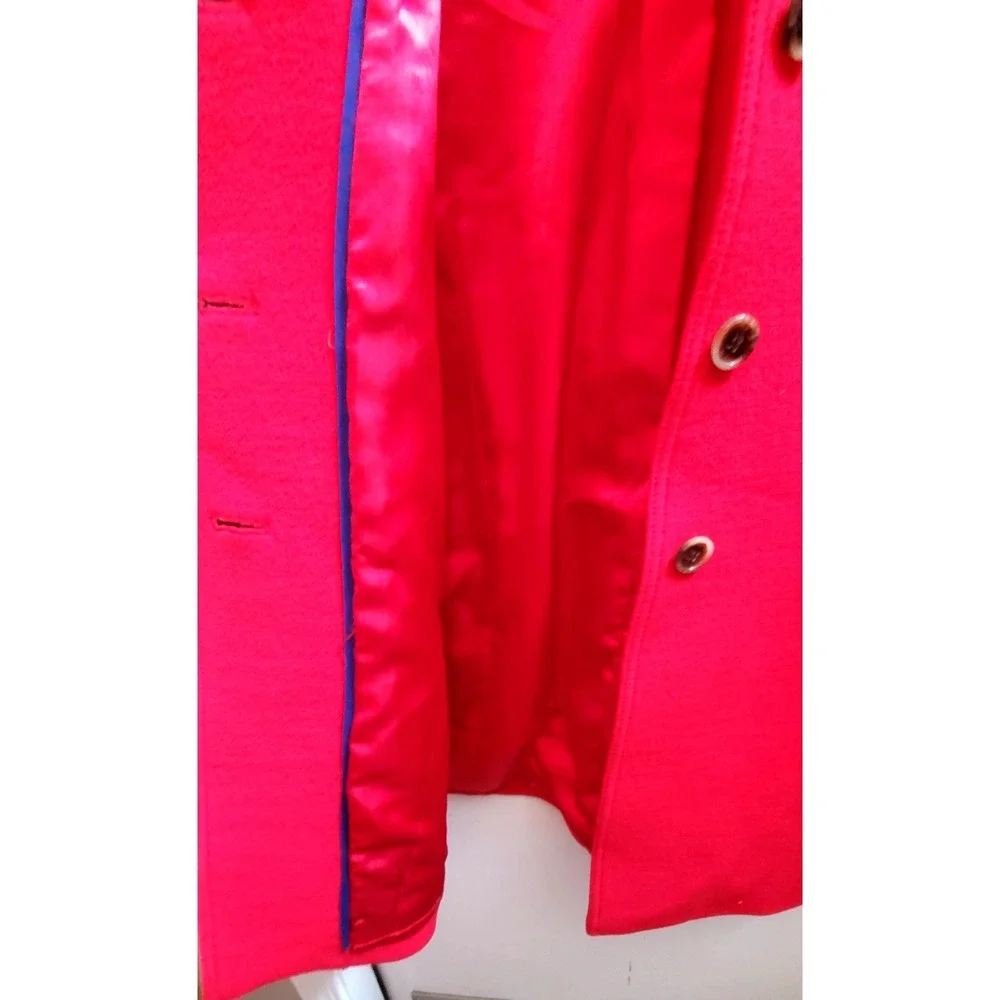 J. Crew 10 Wool Blend Red Double Cloth Lady Day Coat Italy Thinsulate Satin Line - Picture 11 of 15